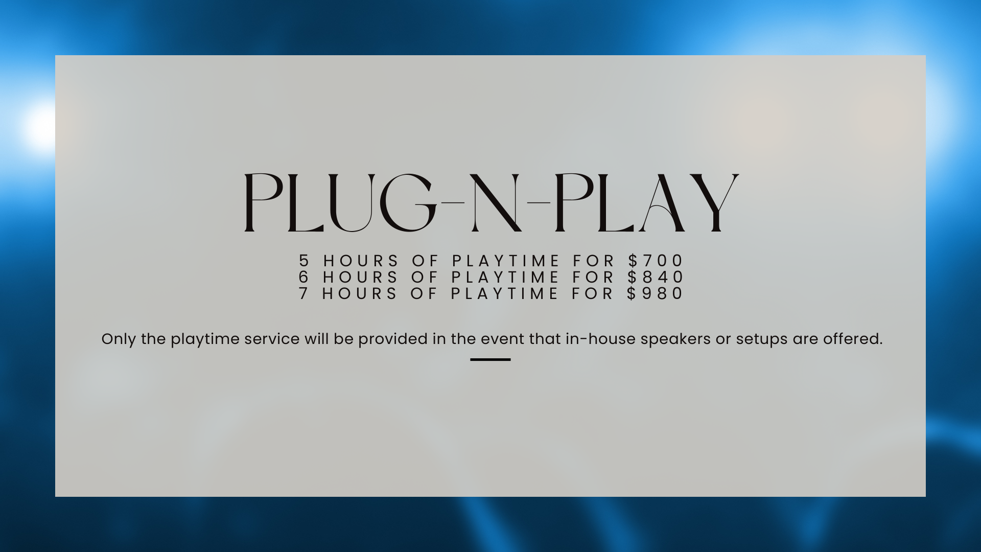 Plug & Play Package